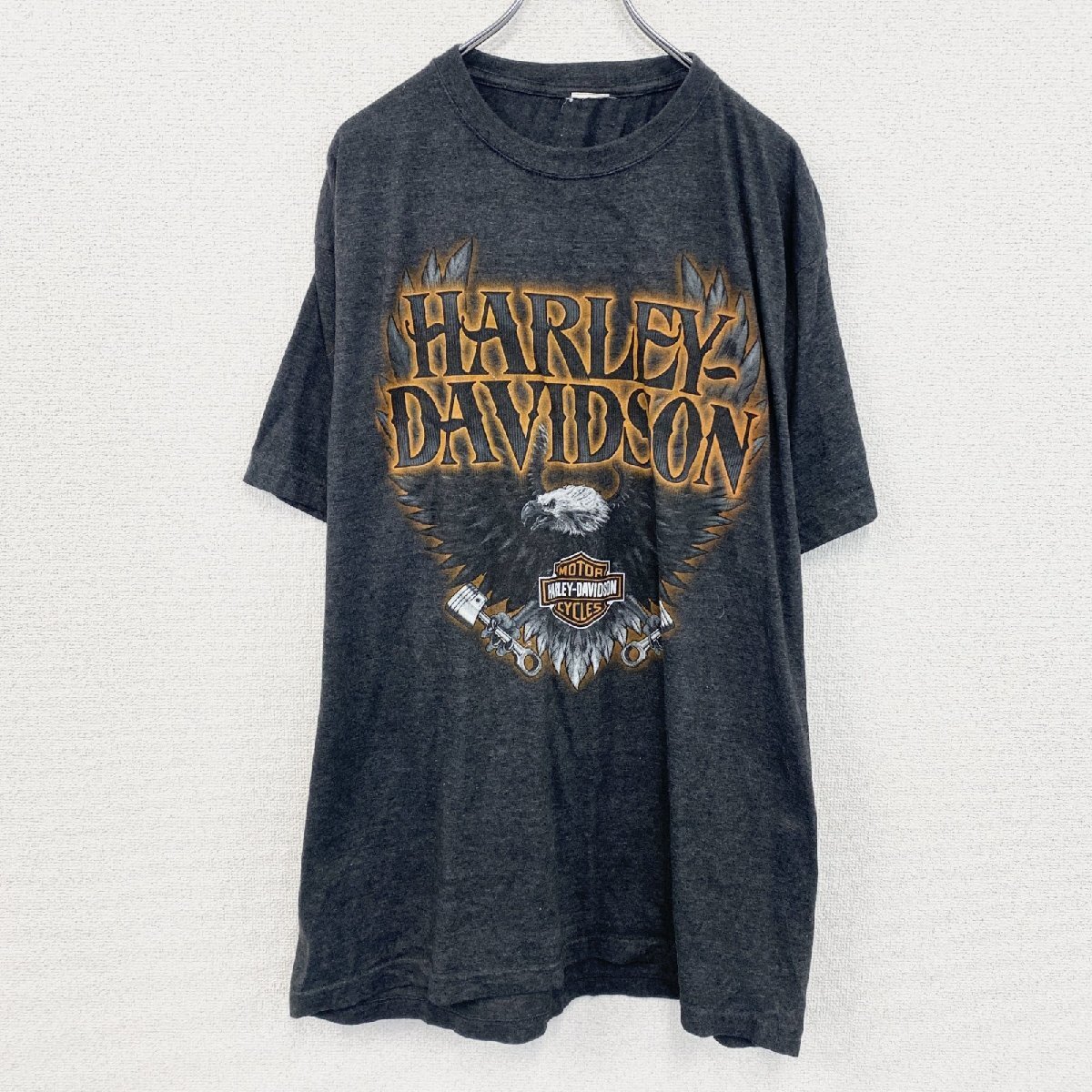 古着 used HARLEY DAVIDSON ハーレーダビッドソン 半袖プリントTシャツ ダークグレー 拍卖