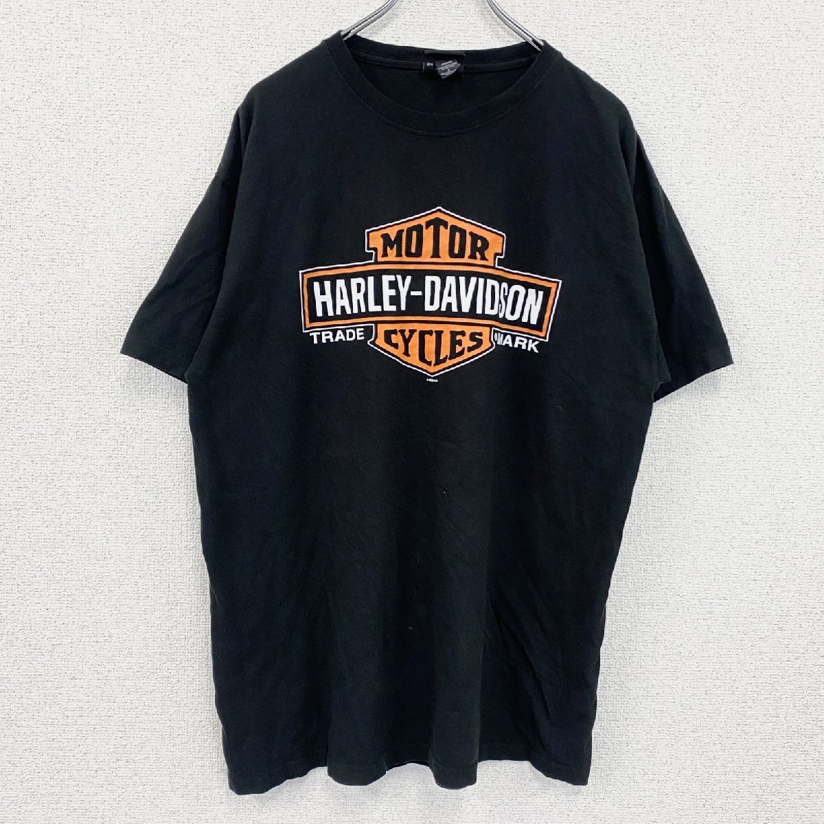 古着 used HARLEY DAVIDSON ハーレーダビッドソン 半袖プリントTシャツ 黒 ブラック Lサイズ拍卖
