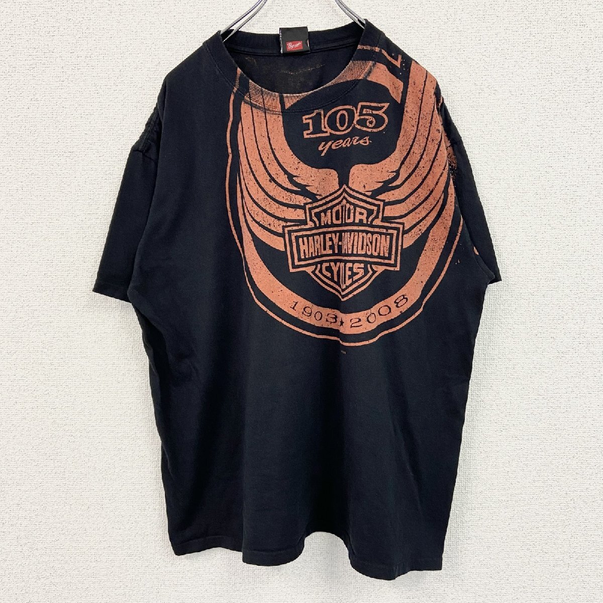 古着 used 00s HARLEY DAVIDSON ハーレーダビッドソン 半袖プリントTシャツ 黒 ブラック拍卖