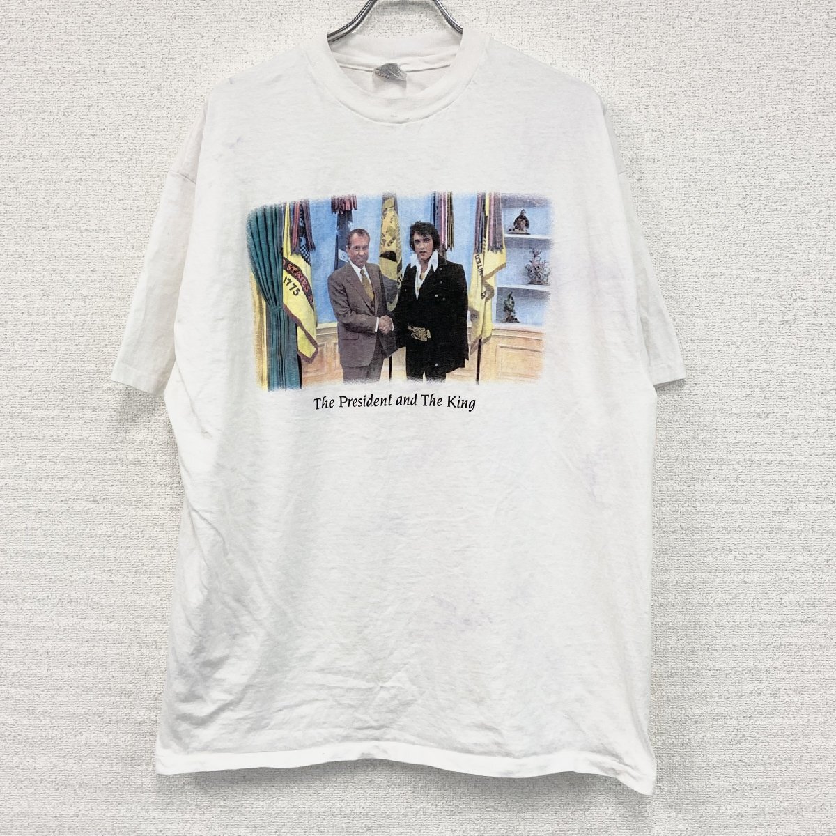 古着 used Hanes ヘインズ 半袖プリントTシャツ シングルステッチ US製 白 ホワイト XXLサイズ拍卖