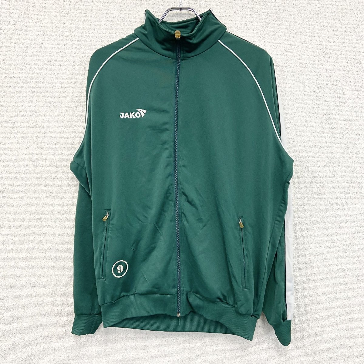 古着 used JAKO ヤコ フルジップ刺トラックジャケット 背面プリント 緑 グリーン XLサイズ拍卖