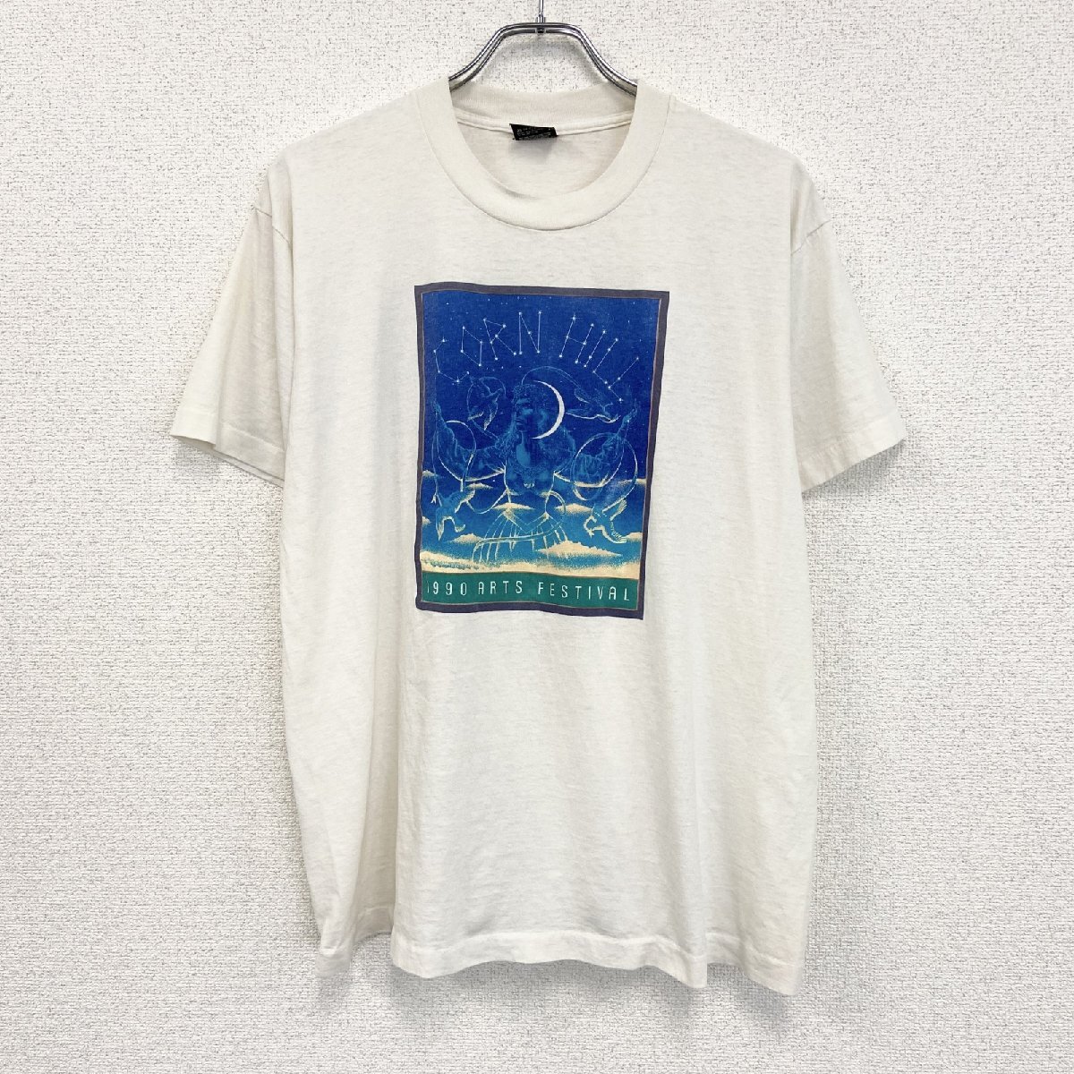 古着 used 80s SCREEN STARS 半袖プリントTシャツ ヴィンテージ シングルステッチ オフホワイト XLサイズ拍卖