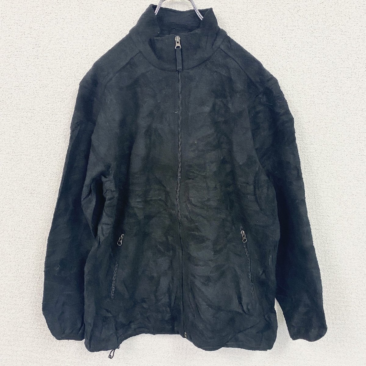古着 used LAND’S END ランズエンド フルジップフリースジャケット 黒 ブラック Mサイズ拍卖