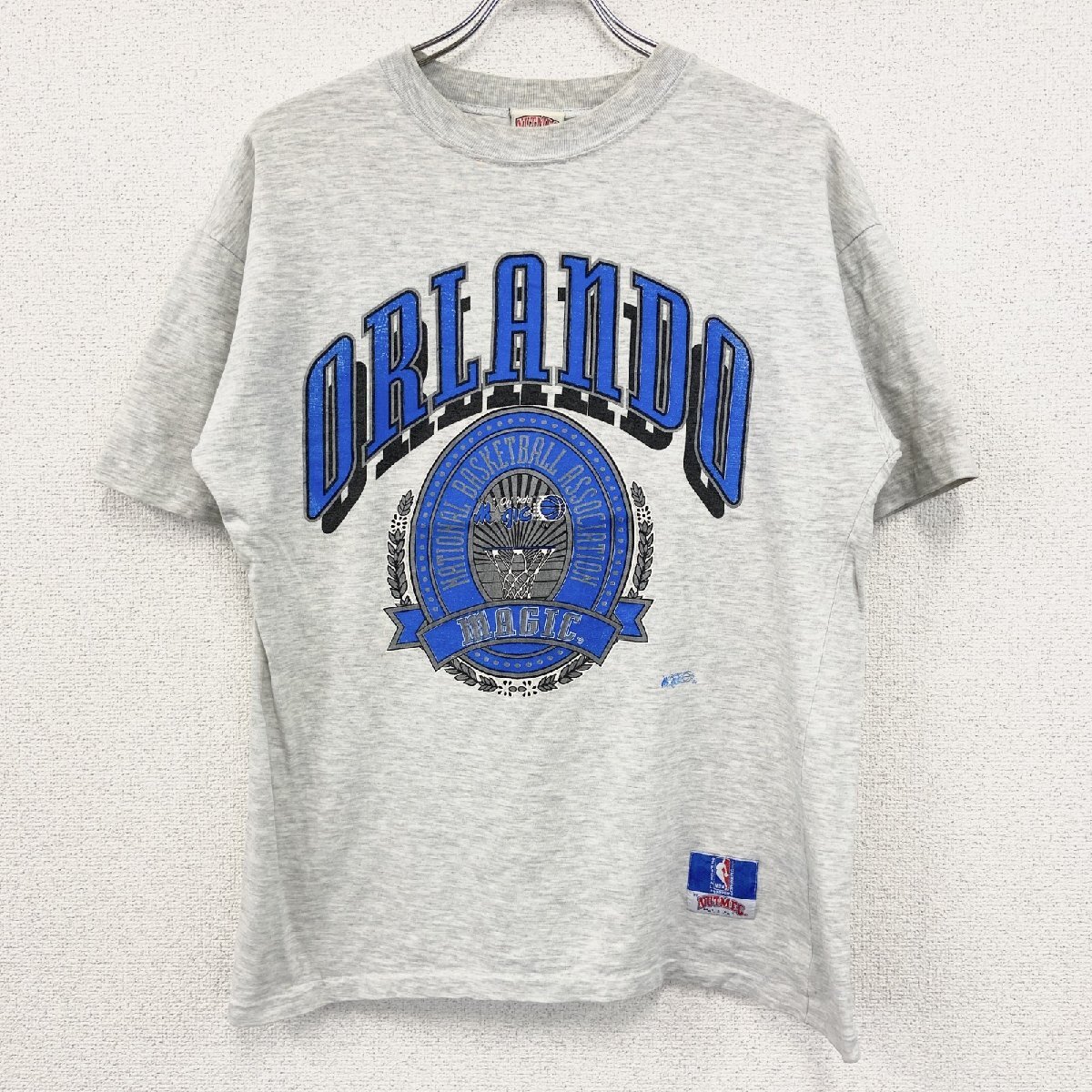 古着 used 90s NUTMEG 半袖プリントTシャツ ヴィンテージ シングルステッチ 灰色 グレー Sサイズ拍卖