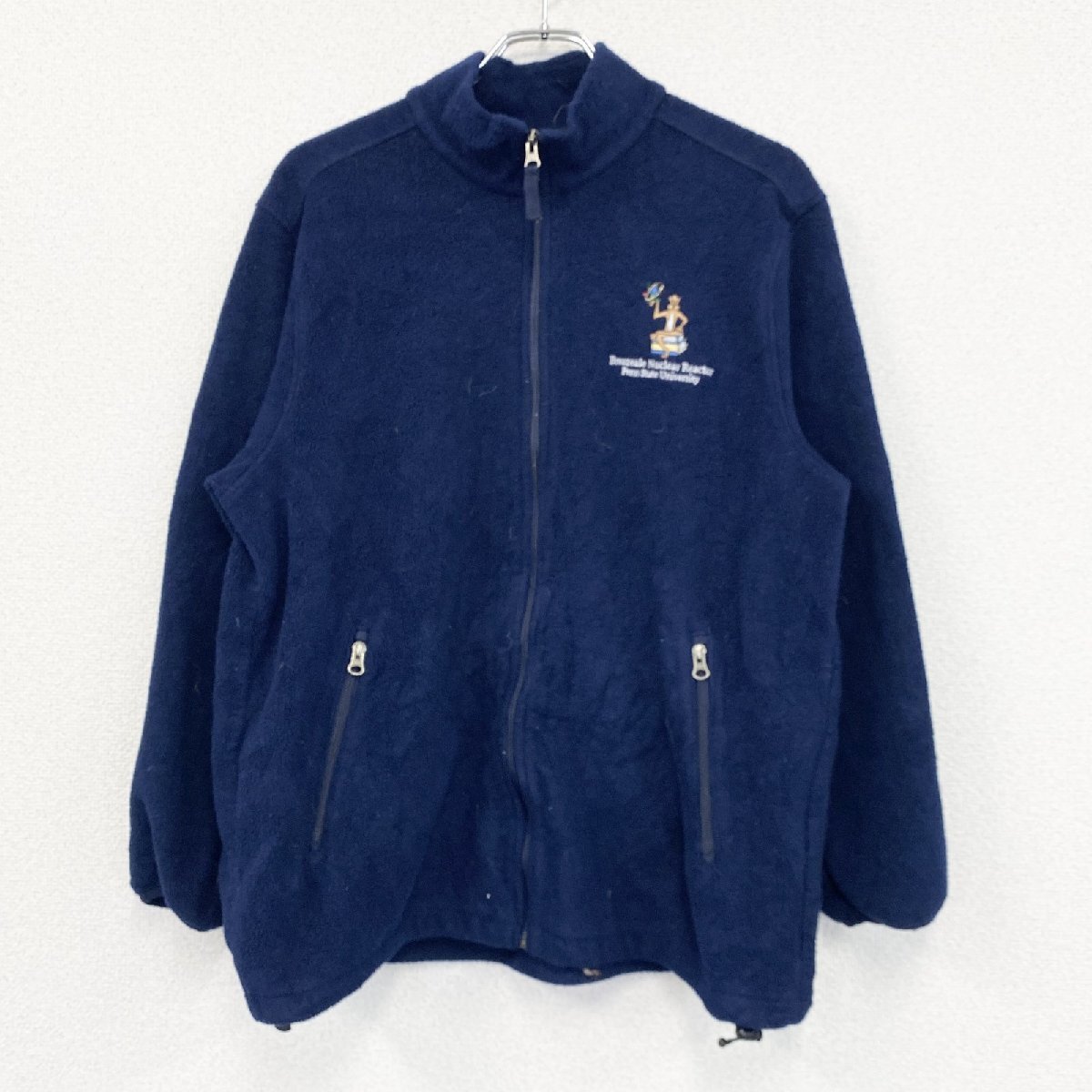 古着 used ~90s LANDS’END ランズエンド フリースフルジップジャケット/ ボアジャケット 紺 ネイビー XLサイズ拍卖
