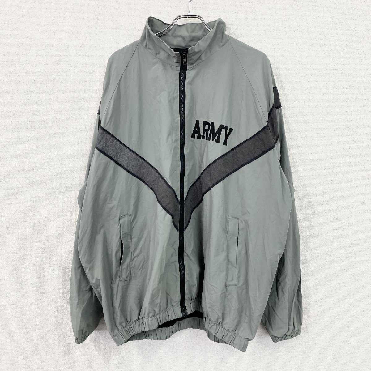 古着 used 00s 米軍 U.S.ARMY トレーニングジャケット ナイロンジャケット ヴィンテージ グレー XLサイズ拍卖