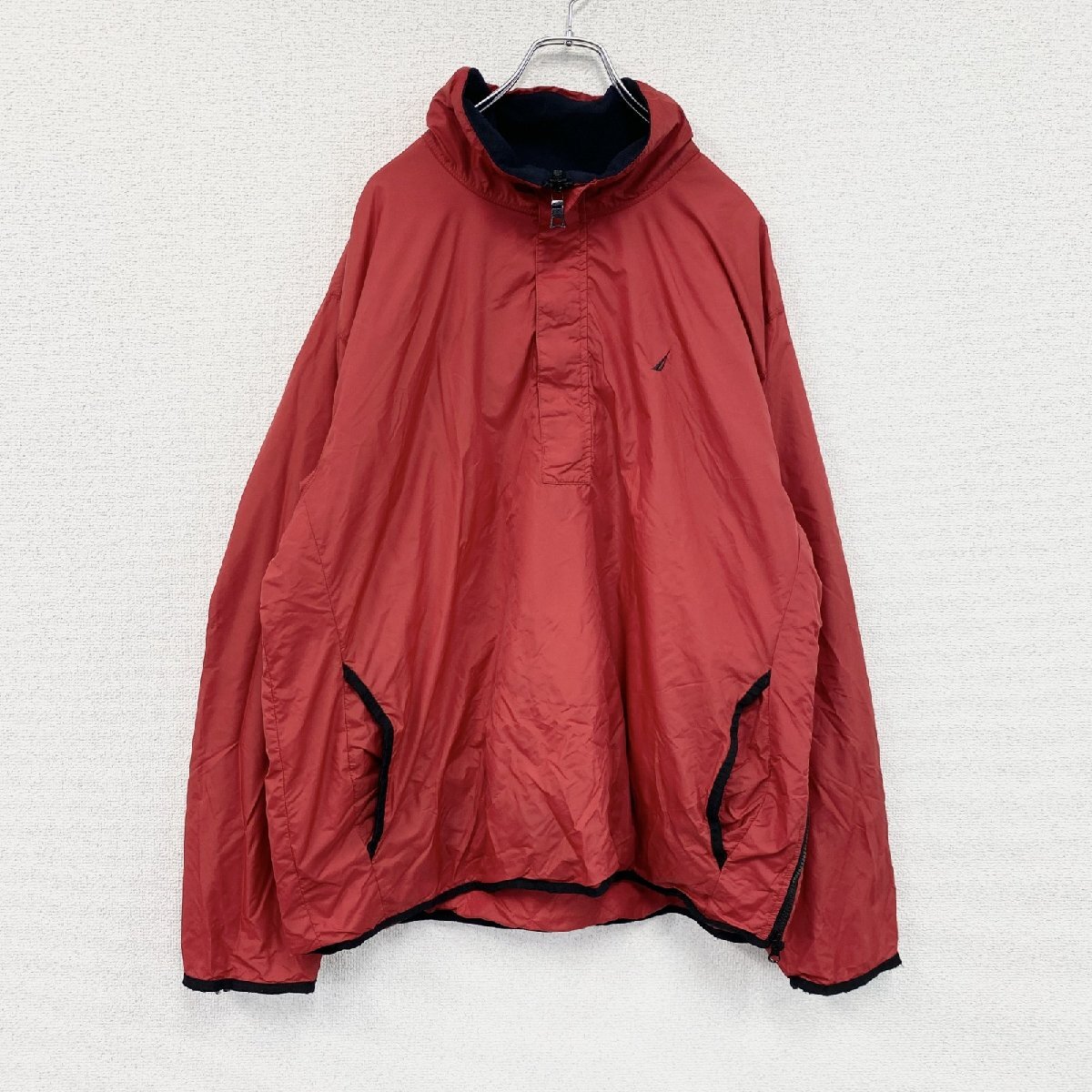 古着 used NAUTICA ノーティカ プルオーバー中綿ジャケット 赤 レッド XLサイズ拍卖