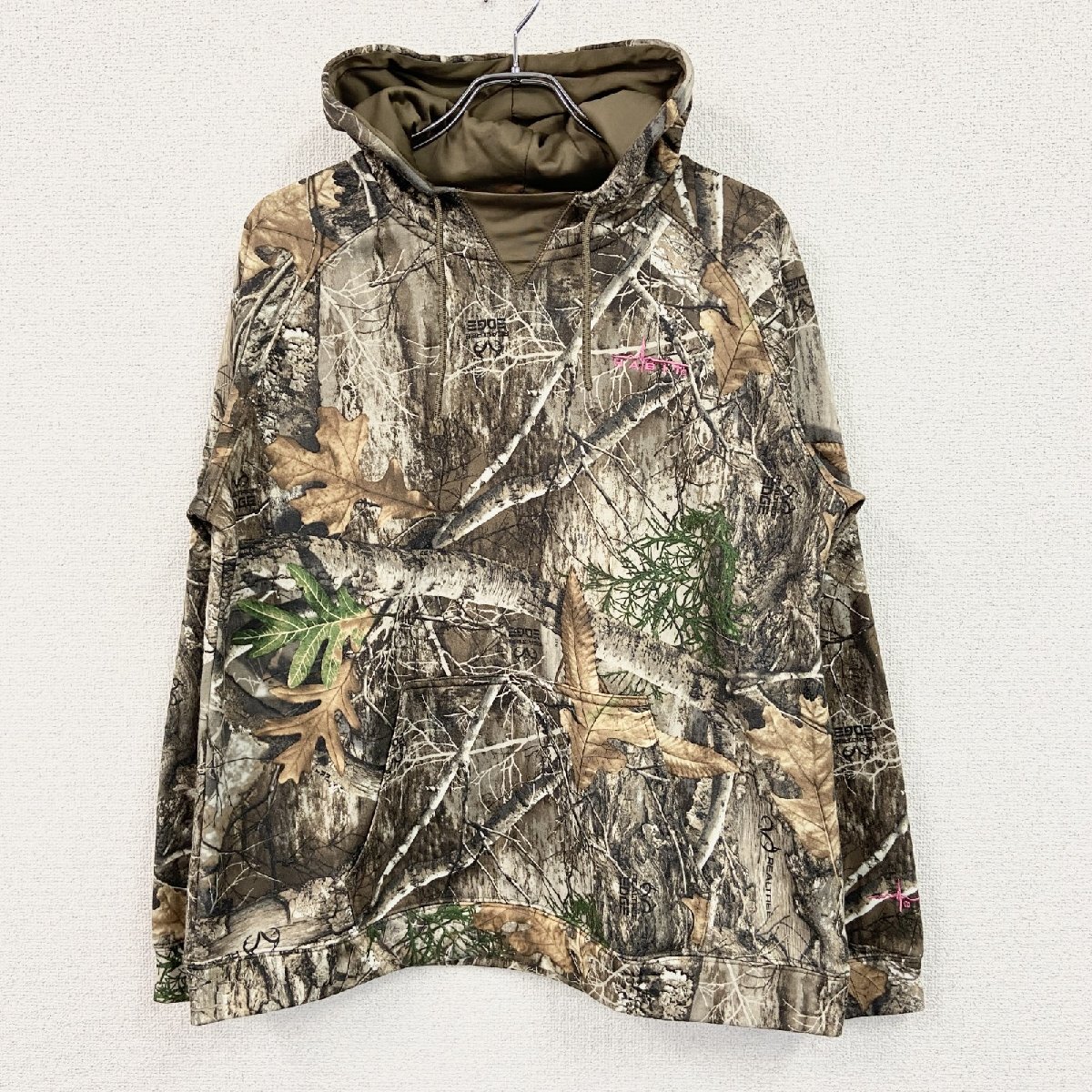 古着 used HABIT ハビット フーディー/スウェットパーカー 総柄プリント 茶色 ブラウン XLサイズ拍卖