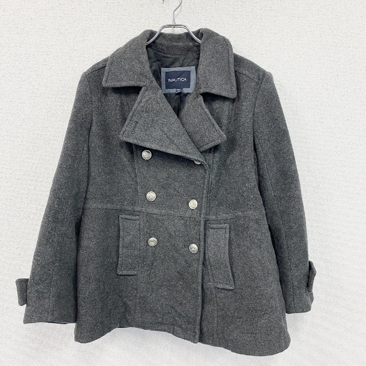 古着 used NAUTICA ノーティカ ピーコート 灰色 グレー XLサイズ拍卖