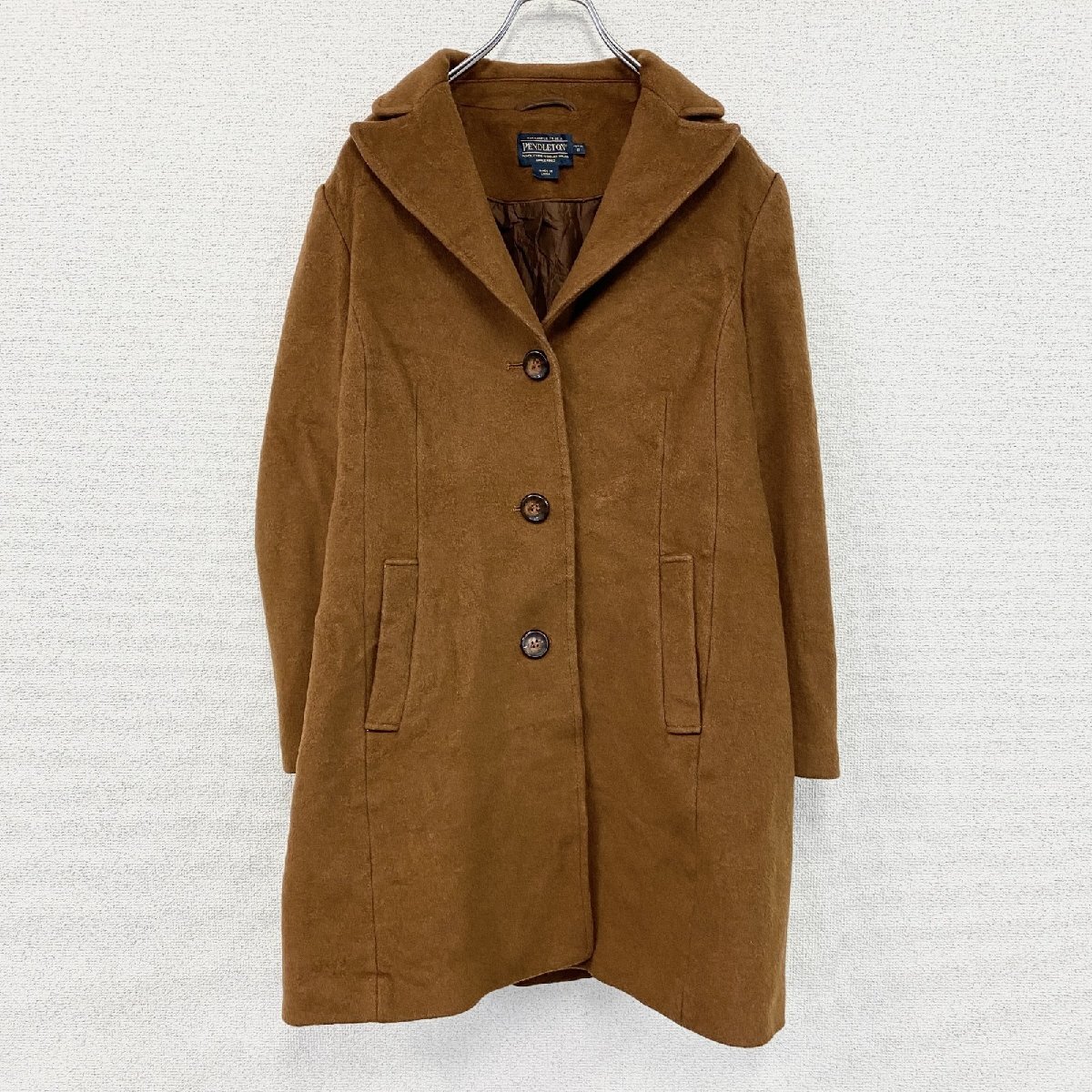 古着 used PENDELTON ペンドルトン カシミア混ウールチェスターコート トレンチコート 茶色 ブラウン 8サイズ拍卖