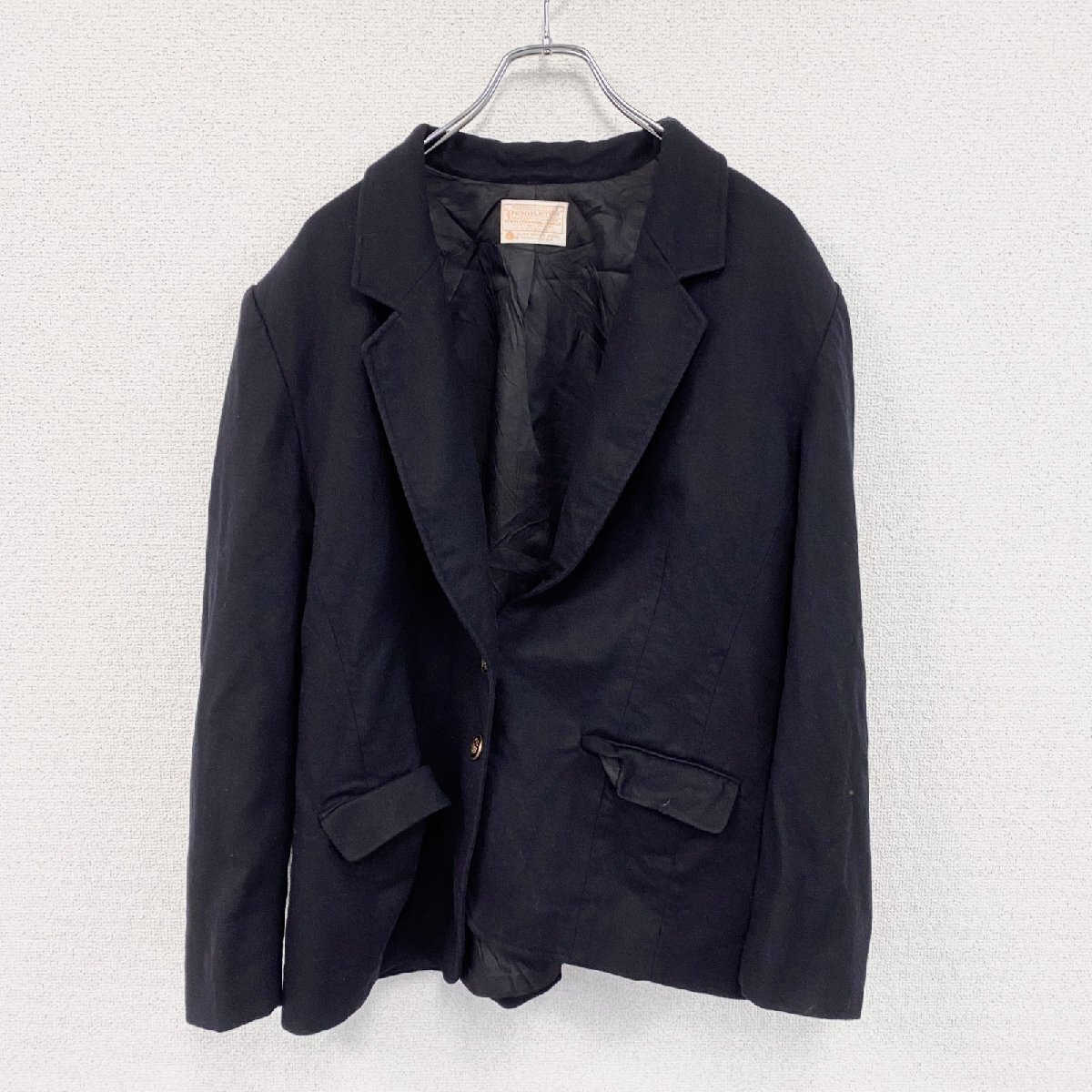 古着 used ~70s PENDELTON ペンドルトン ウールテーラードジャケット ブレザー 2B 黒 ブラック 18サイズ拍卖