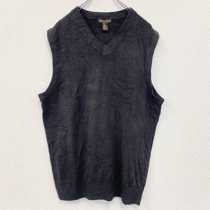 古着 used DOCKERS ドッカーズ ベスト ニット ノースリーブ 無地 ノームコア レトロデザイン グレー Lサイズ拍卖