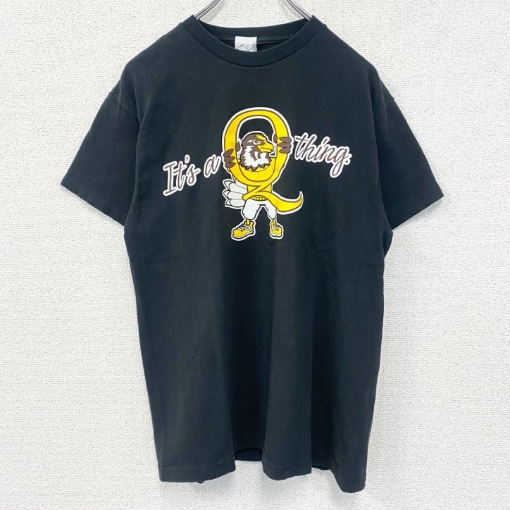 古着 used 00s PRO WEIGHT 半袖カレッジプリントTシャツ クインクシー大学 クルーネック Y2K 黒 Mサイズ拍卖