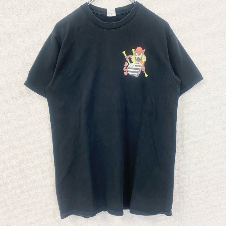 古着 used GILDAN ギルダン タズマニアン・デビル 半袖ワンポイントTシャツ バックプリント 黒 ブラック Mサイズ拍卖