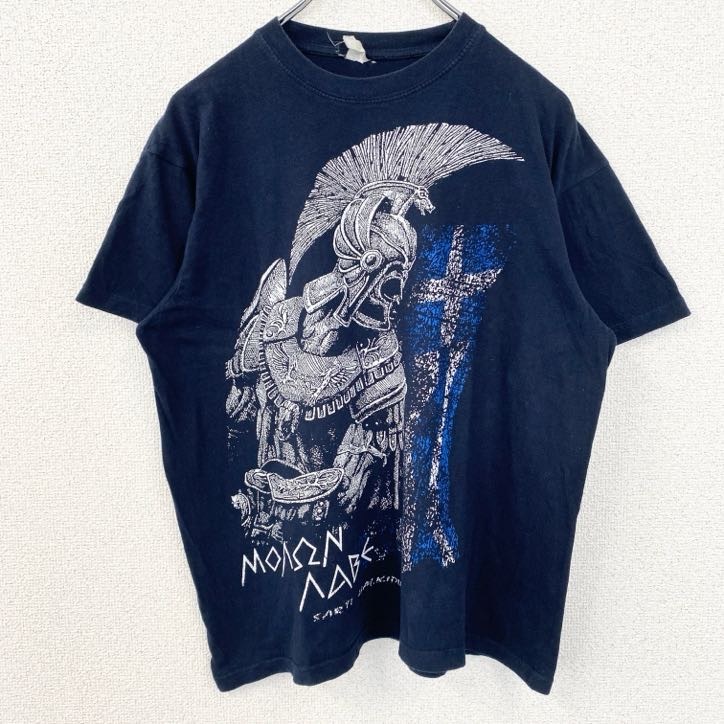 古着 used 90s 00s 半袖ビッグプリントTシャツ インディアン 騎士 ギリシャ ネイビー ヴィンテージ vintage拍卖