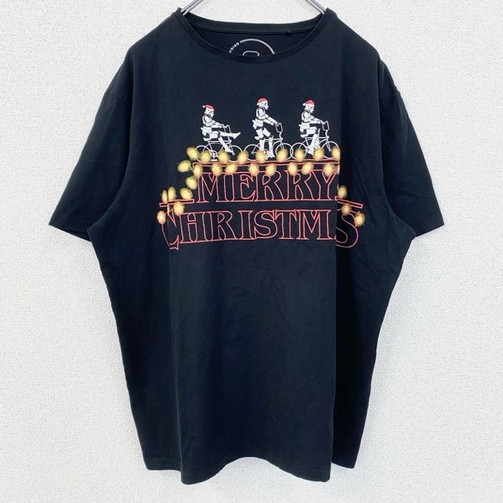 古着 used ORIGINAL STORMTROOPER LONDON 半袖プリントTシャツ メリークリスマス サンタ 黒拍卖