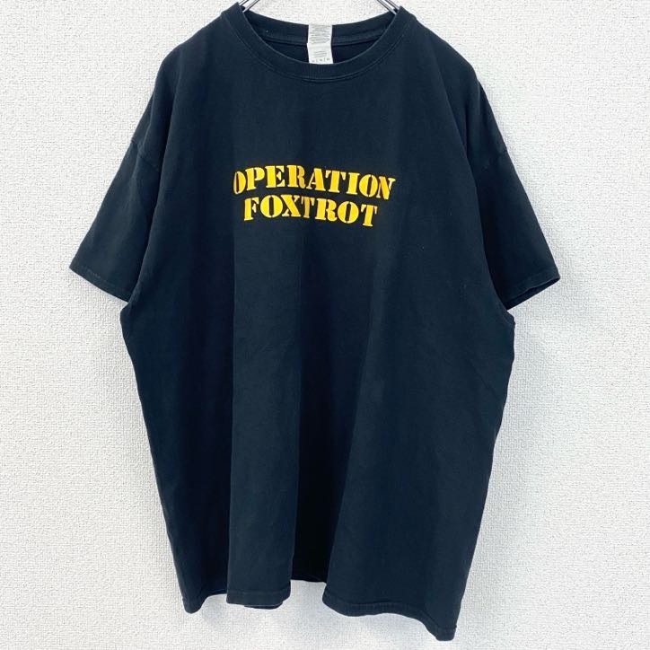 古着 used GILDAN ギルダン 半袖プリントTシャツ OPERATION FOXTROT 黒 ブラック XLサイズ拍卖