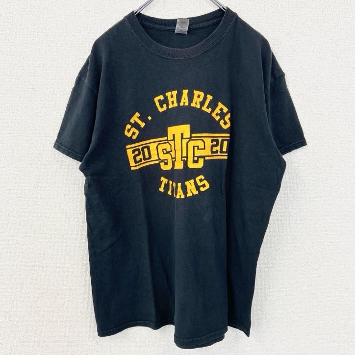古着 used GILDAN ギルダン 半袖プリントTシャツ St. Charles Titans 2020 ブラック 黒 L拍卖