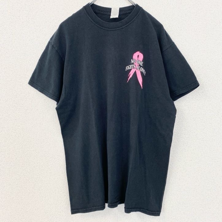 古着 used GILDAN ギルダン 半袖バックプリントTシャツ バイク クルーネック レトロデザイン 黒 ブラック Lサイズ拍卖