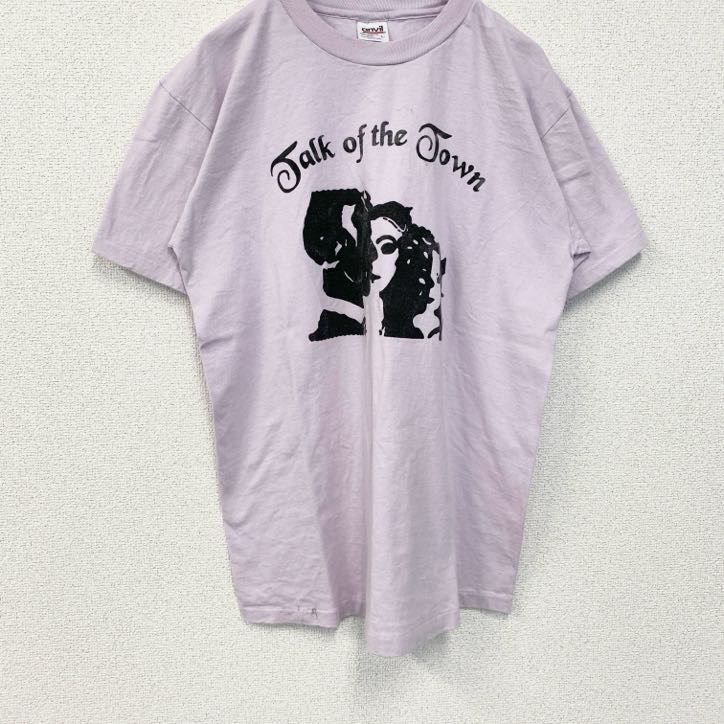 古着 used 90s 半袖プリントTシャツ シングルステッチ ヴィンテージ バックプリント クルーネック ピンク Lサイズ拍卖