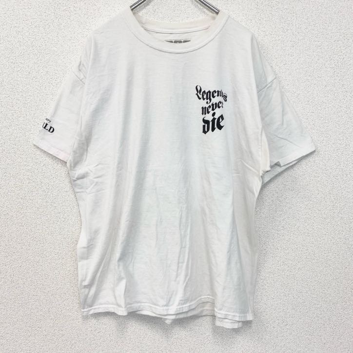 古着 used Juice WRLD 半袖プリントTシャツ クルーネック レトロ ラッパー 白 ホワイト XLサイズ拍卖