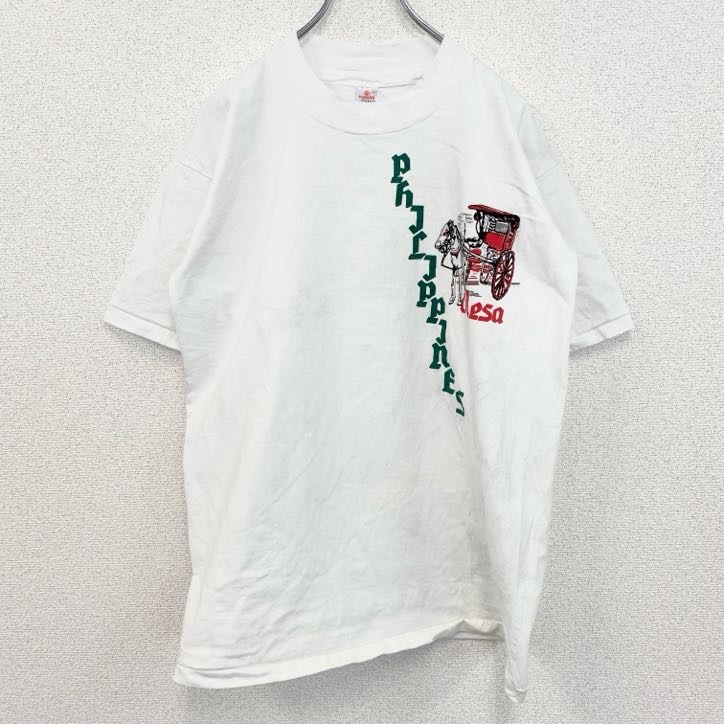 古着 used 半袖アニマルプリントTシャツ 馬 馬車 ホースドローンキャリッジ シングルステッチ Lサイズ拍卖