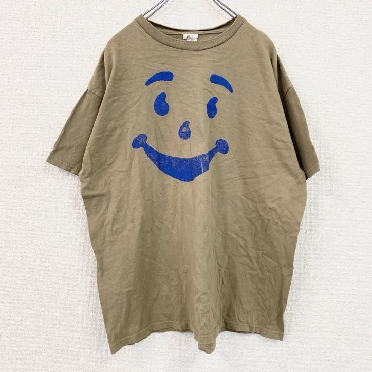 古着 used DELTA PRO WEIGHT 半袖プリントTシャツ クルーネック クールエイドマン カーキー XLサイズ拍卖