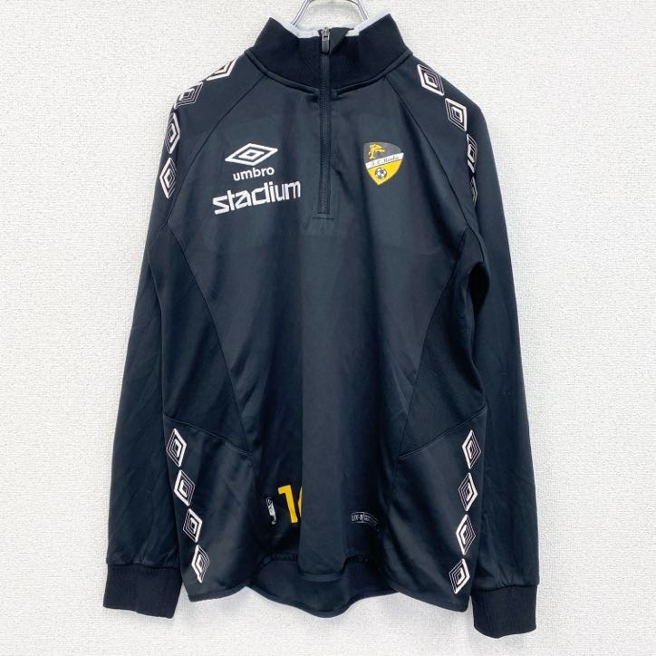 古着 used umbro アンブロ 長袖トラックジャケット フルジップジャージ ワンポイントロゴ刺繍 黒 ブラック Mサイズ拍卖