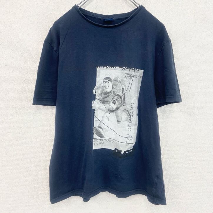 古着 used TOY STORY トイストーリー バズライトイヤー 半袖プリントTシャツ キャラクター 紺 ネイビー Lサイズ拍卖