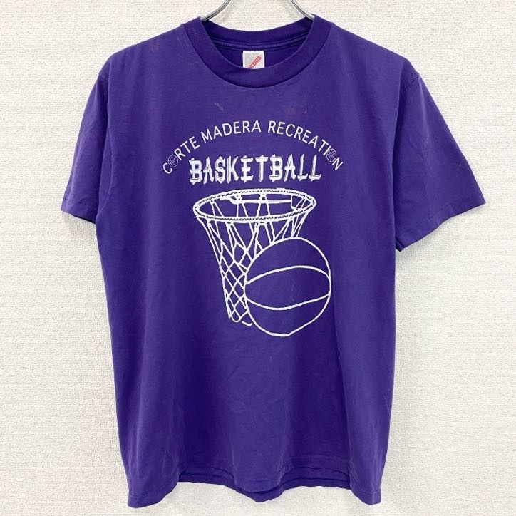 古着 used ~90s JERZEES ジャージーズ 半袖プリントTシャツ ヴィンテージ バスケ 紫 パープル Lサイズ拍卖