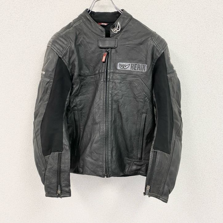 古着 used BERiK レザージャケット レーシングスーツ レーシングジャケット 黒 ブラック 40サイズ拍卖