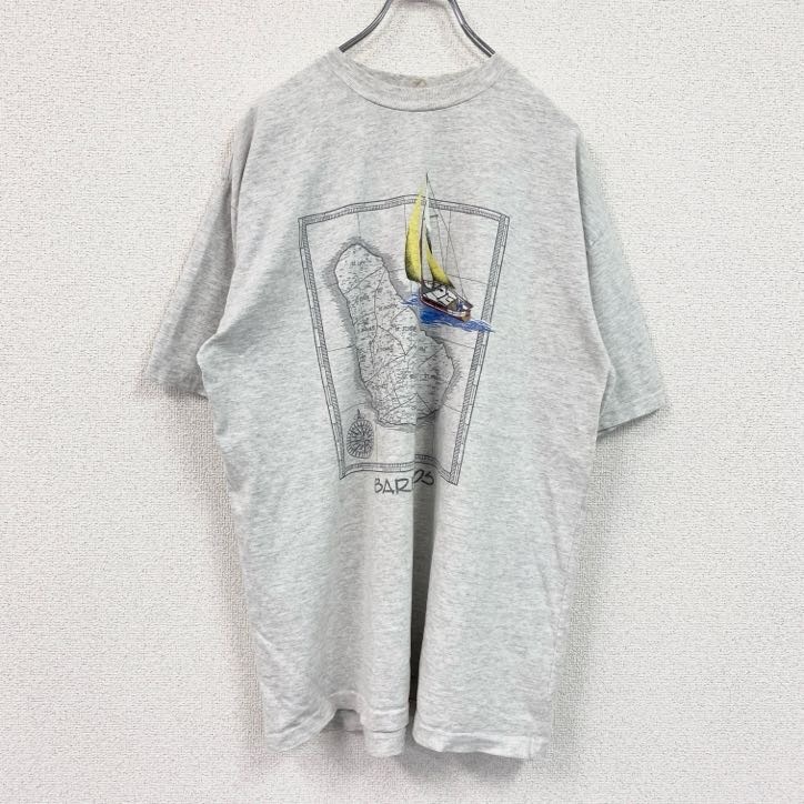 古着 used 90s collon club 半袖プリントTシャツ ヴィンテージ シングルステッチ 灰色 グレー 拍卖