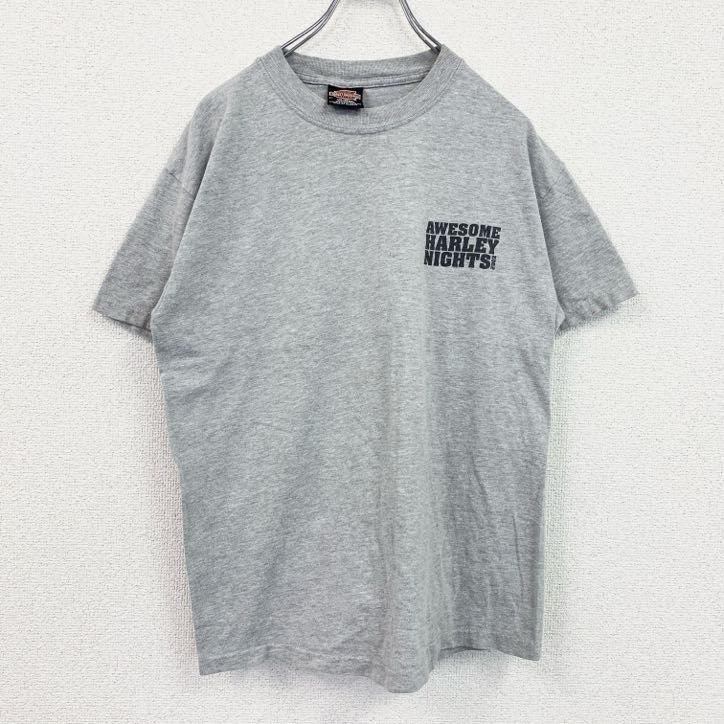 古着 used 00s HARLEY DAVIDSON ハーレーダビッドソン 半袖プリントTシャツ 灰色 グレー Mサイズ拍卖