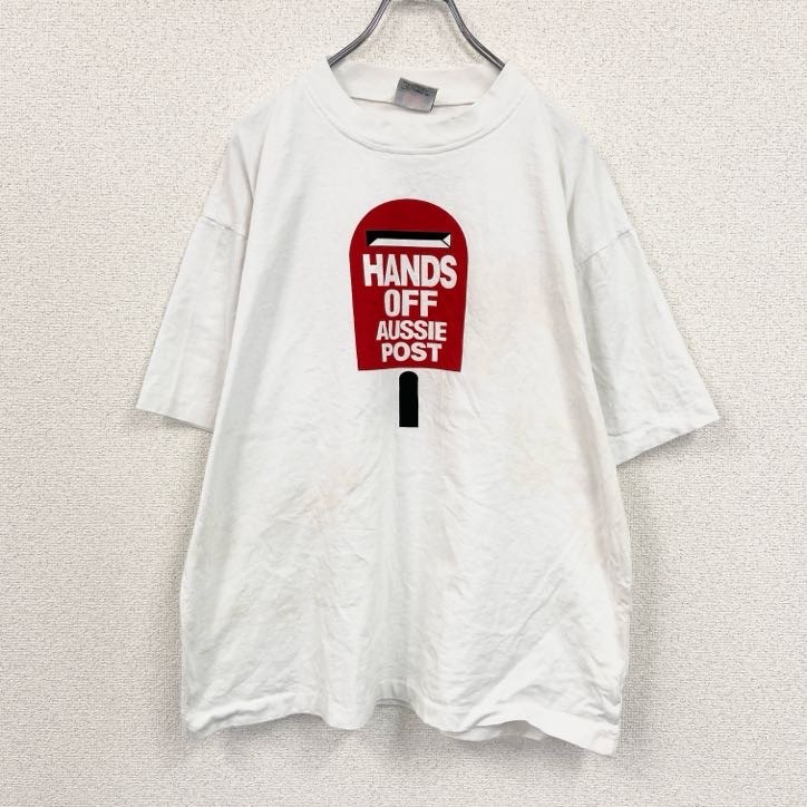 古着 used 90s GO AUSTRALIA 半袖プリントTシャツ ヴィンテージ シングルステッチ 白 ホワイト XLサイズ拍卖