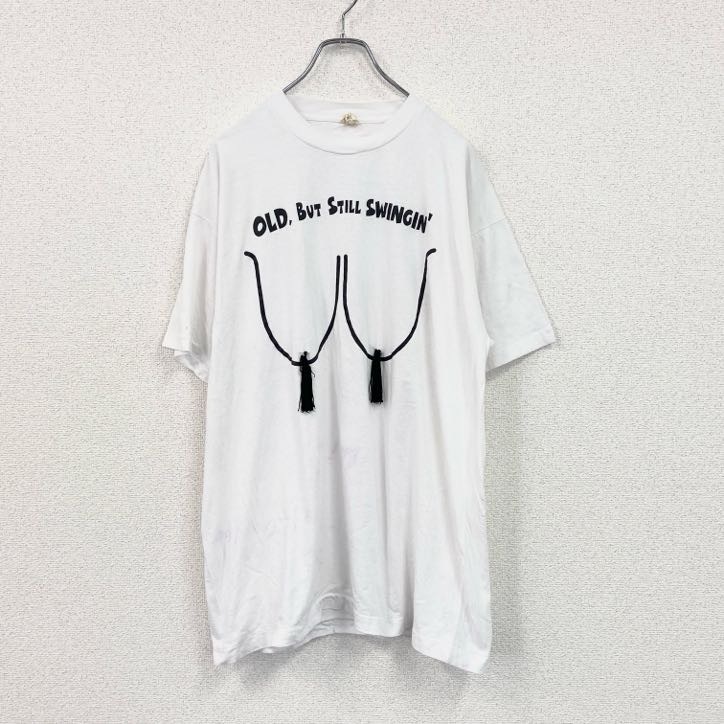 古着 used 90s SCREEN STARS 半袖プリントTシャツ エロT ヴィンテージ 白 ホワイト XLサイズ拍卖