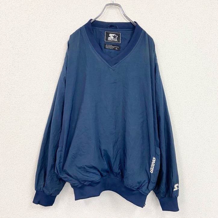 古着 used ~00s STARTER スターター プルオーバーナイロンジャケット ヴィンテージ ネイビー XLサイズ拍卖