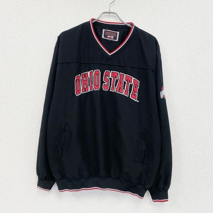 古着 used COLOSSEUM ATHLETICS プルオーバージャケット OHIO STATE 黒 ブラック Lサイズ拍卖