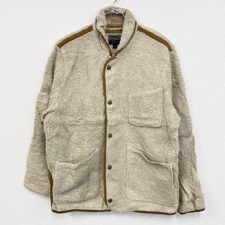 古着 used NORDIC ノルディック フリースジャケット ボアジャケット ショールカラー ベージュ Lサイズ拍卖