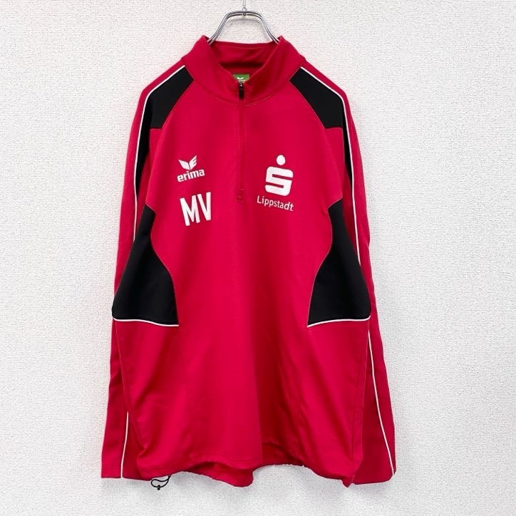 古着 used erima トラックジャケット/ジャージ 刺繍ロゴ 赤 レッド 44/46サイズ拍卖