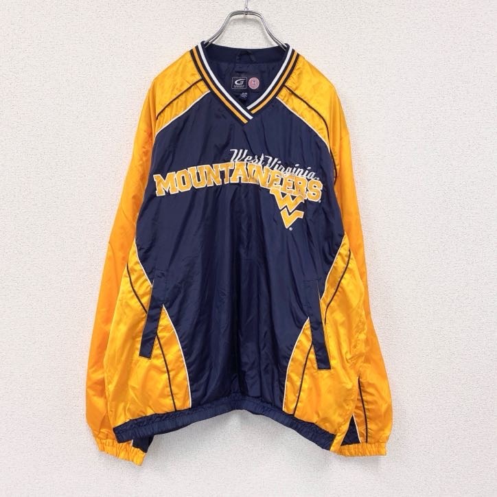 古着 used G-III 長袖プルオーバージャケット MOUNTAINEERS  ネイビー イエロー XLサイズ拍卖