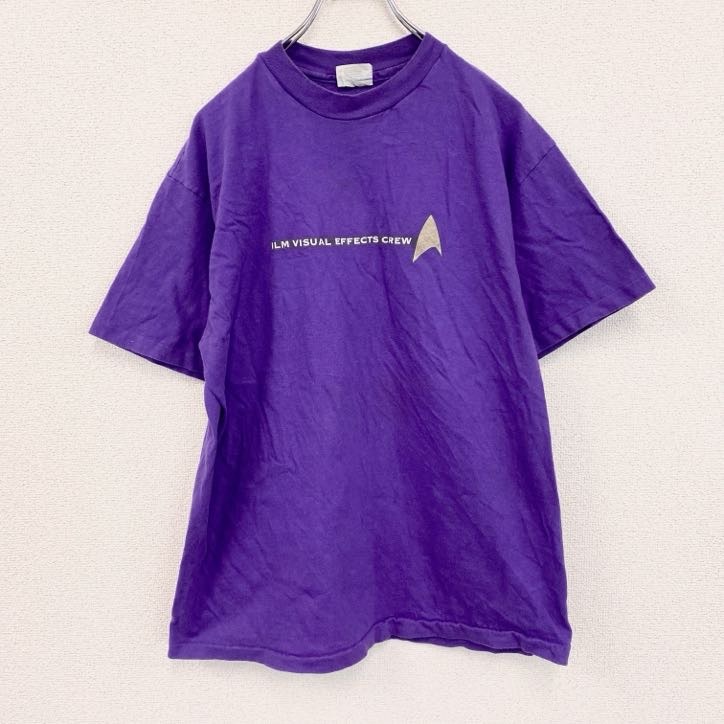 古着 used 90s Hanes ヘインズ 半袖Tシャツ ヴィンテージ シングルステッチ 紫 パープル Lサイズ拍卖