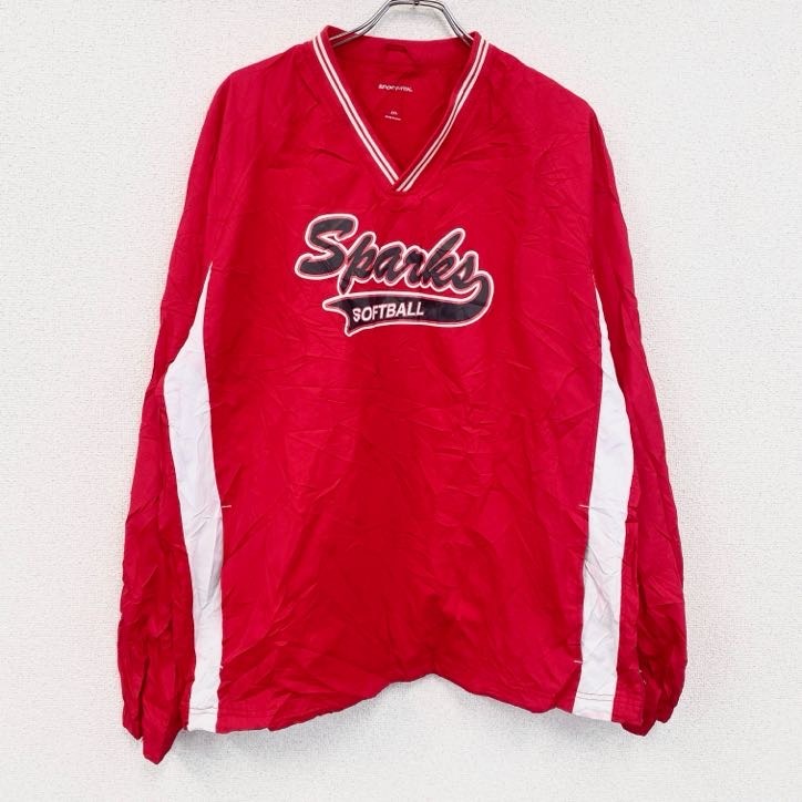 古着 used SPORT‐TEK プルオーバージャケット 赤 レッド 2XL拍卖