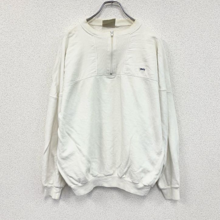 古着 used 90s~ Levi's リーバイス ハーフジップスウェット ヴィンテージ 白 ホワイト Lサイズ拍卖