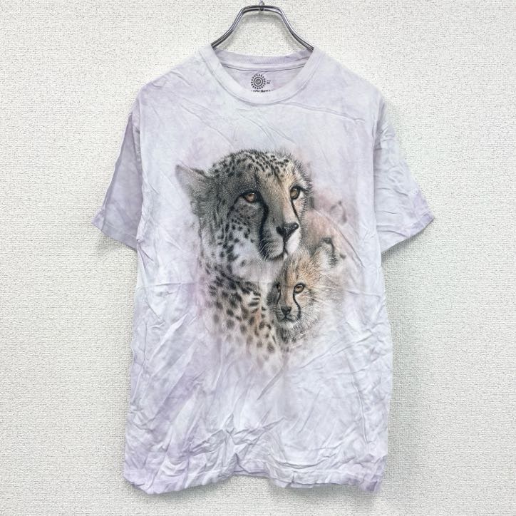 古着 used THE MOUNTAIN ザマウンテン 半袖プリントTシャツ アニマルT タイダイ 紫 パープル Mサイズ拍卖