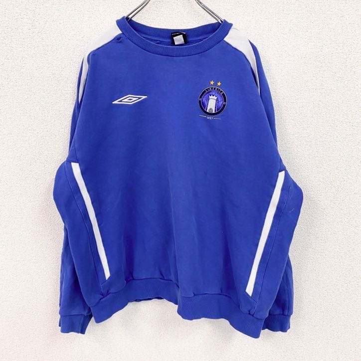 古着 used UMBRO アンブロ スウェット/トレーナー 刺ロゴ ワンポイント 青 ブルー 2XLサイズ拍卖