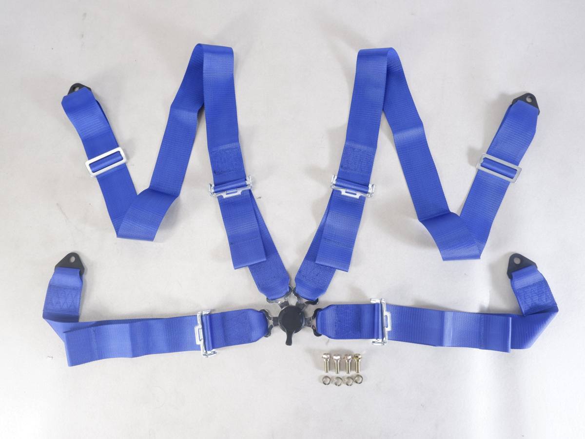WF PERFORMANCE 4点式シートベルト 3インチ カムロック式 汎用 ブルー拍卖