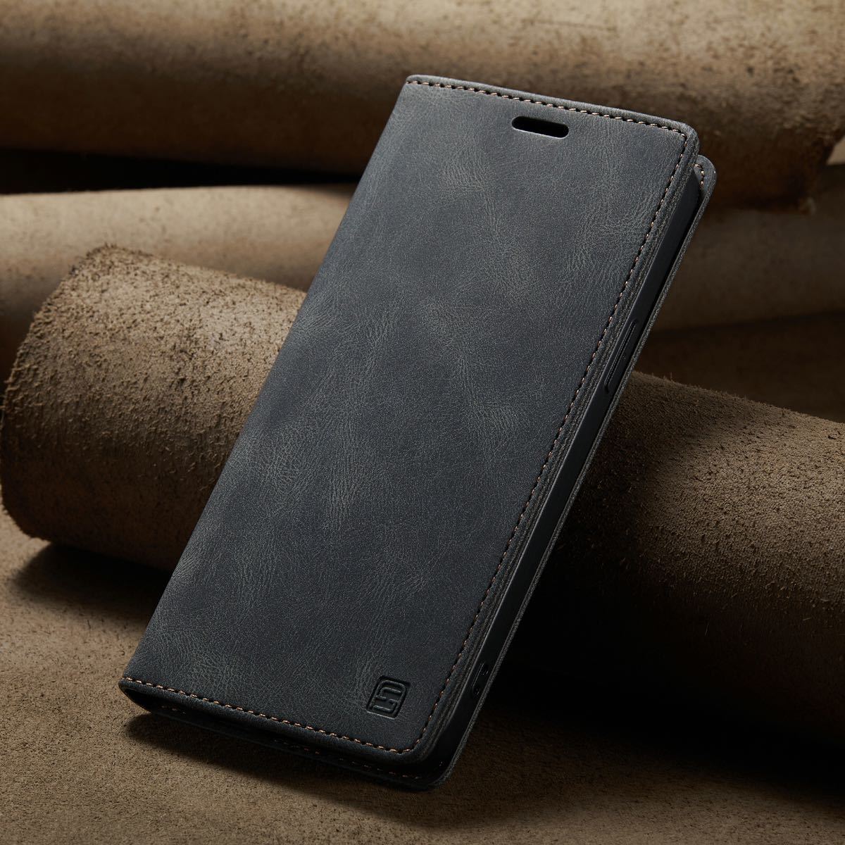 iPhone 13 pro max レザーケース iPhone13 プロ マックス カバー iPhone13 pro max ケース 6.7 インチ 手帳型 カード収納 C ブラック拍卖