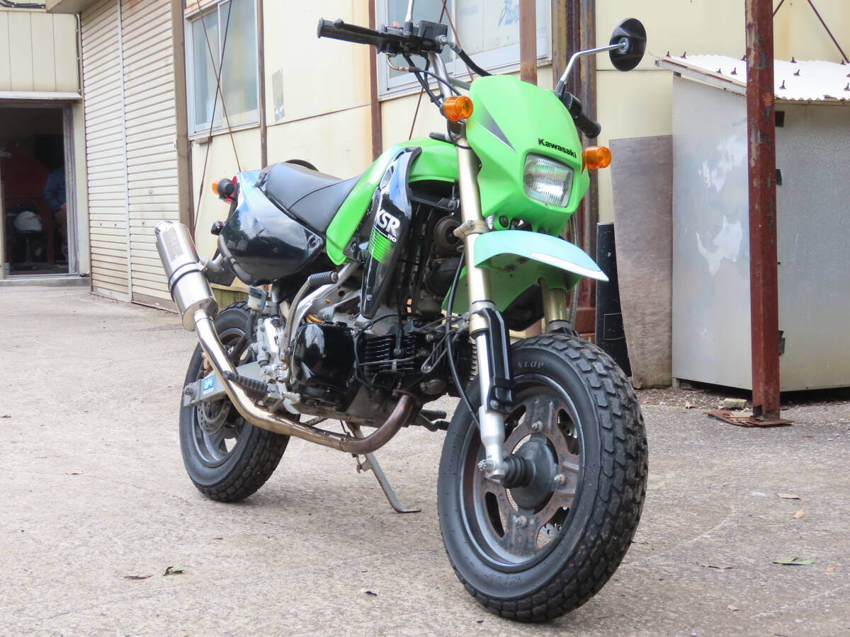 カワサキ KSR110 KL110A 8000キロ台 低走行車 WRSマフラー付き BASは業者価格にて陸送手配可能拍卖