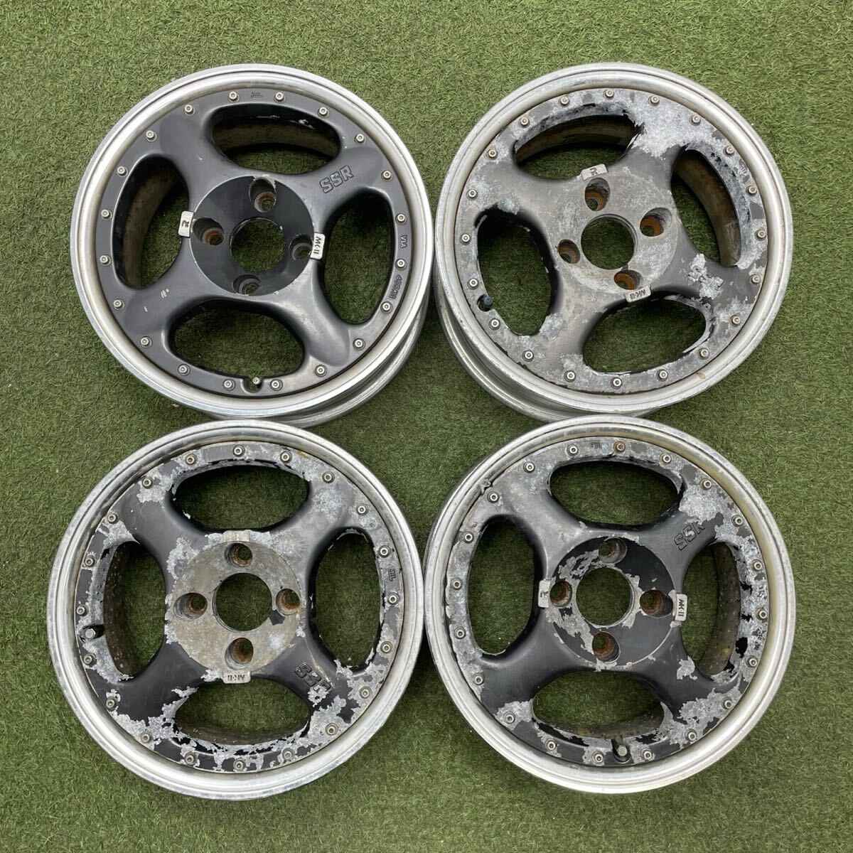 【1431】14インチ 6.0JJ SPEEDSTAR SSR MK-2R 14×6.0JJ ET+38 PCD100 4穴 ハブ径65 アルミホイール 4本拍卖