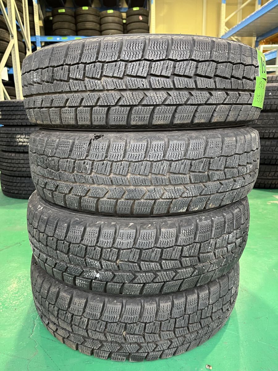 【1574】13インチ スタッドレス DUNLOP WINTERMAXX WM02 155/65R13 73Q 冬用 2021年製 9分山 中古タイヤ 4本セット拍卖